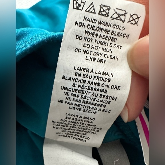 La Blanca One Piece Swimsuit Halter Twist Knot Front Mesh Inserts 4 Peacock 5025 - Picture 12 of 14